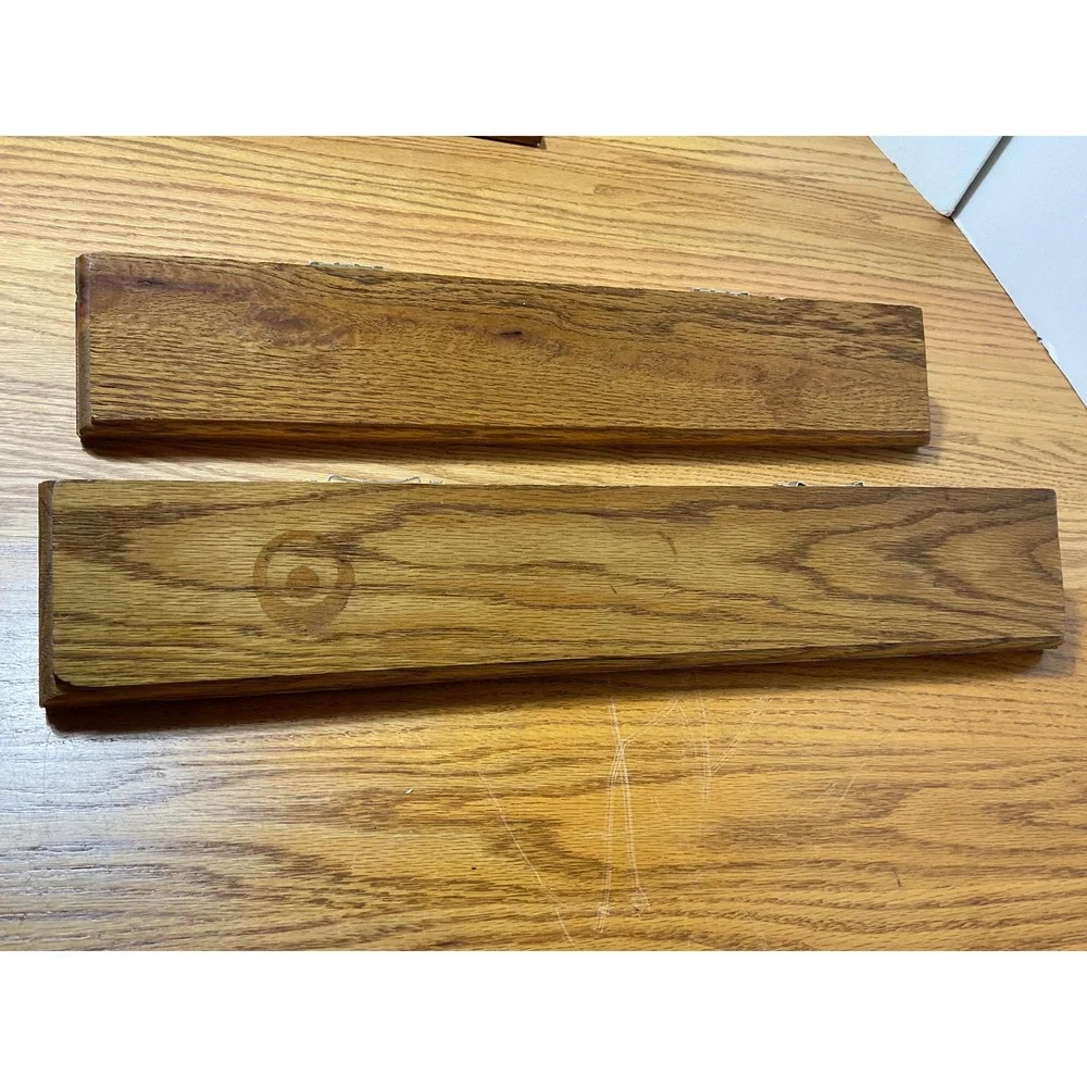 Vintage Solid Oak Wall Shelves Set of 2 Wood Display Shelves Cottage Decor